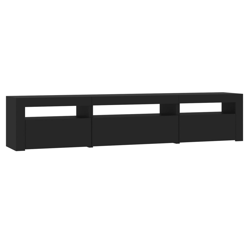 TV-Schrank mit LED-Leuchten Schwarz 195x35x40 cm