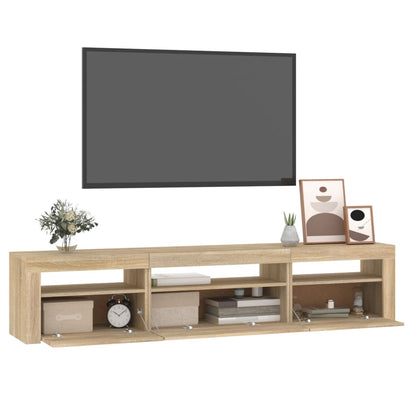 TV-Schrank mit LED-Leuchten Sonoma-Eiche 195x35x40 cm