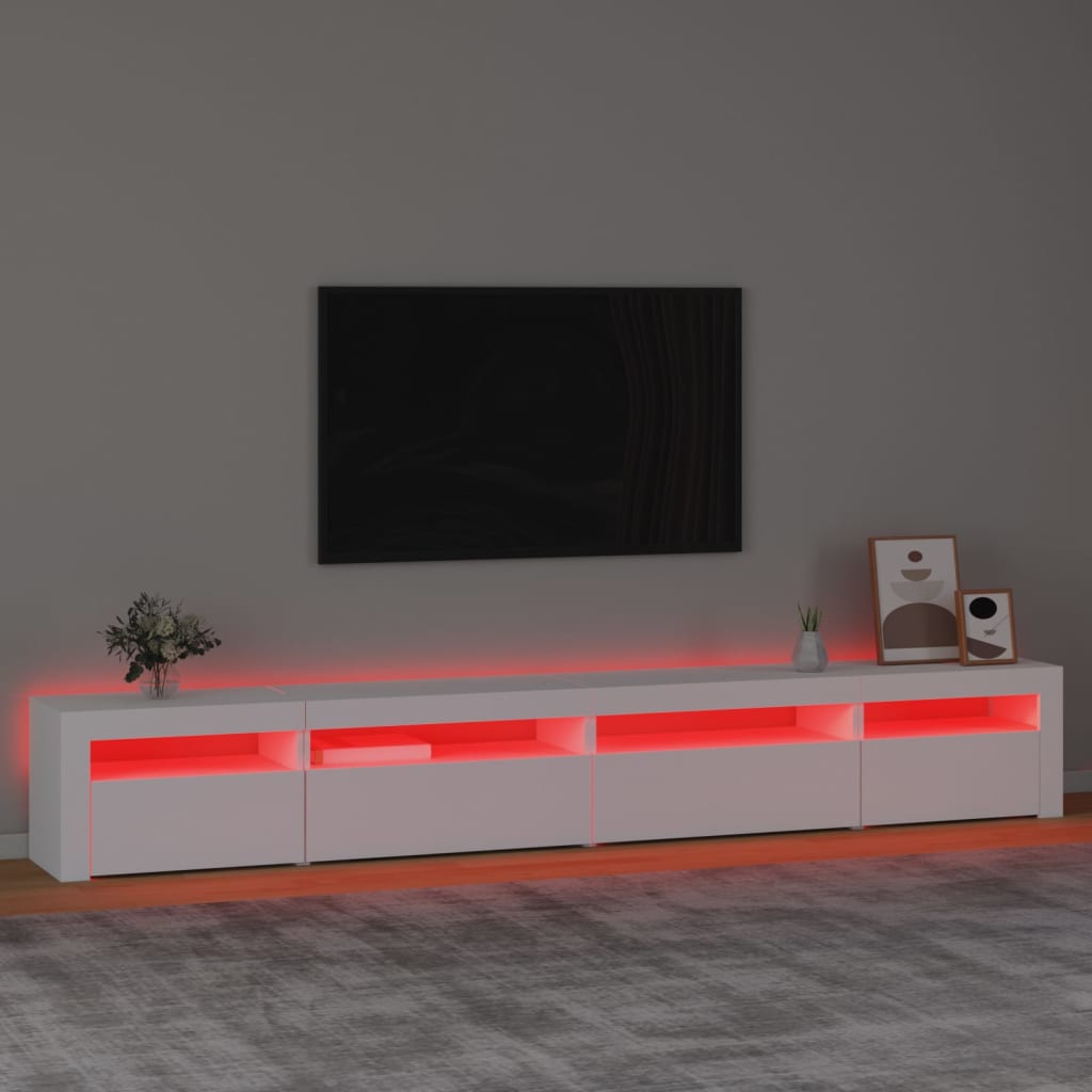 TV-Schrank mit LED-Leuchten Weiß 270x35x40 cm