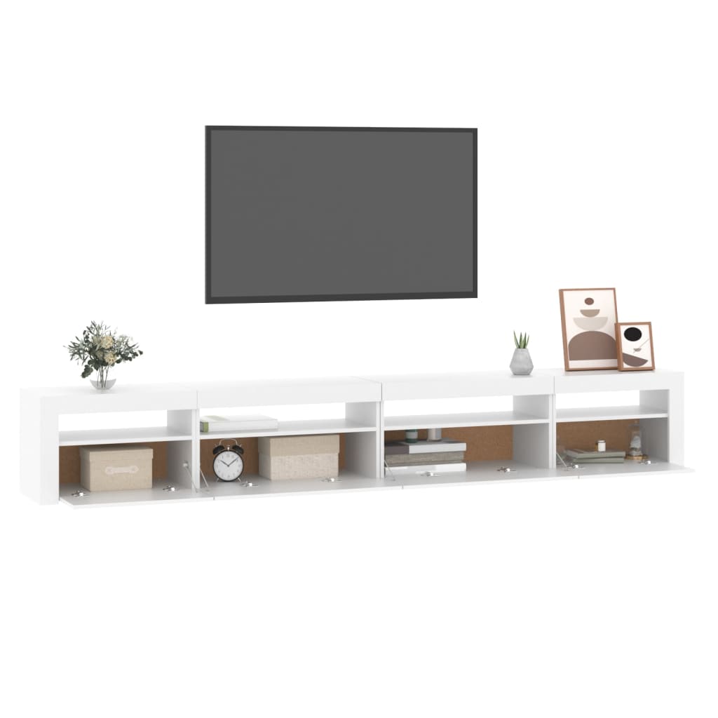 TV-Schrank mit LED-Leuchten Weiß 270x35x40 cm