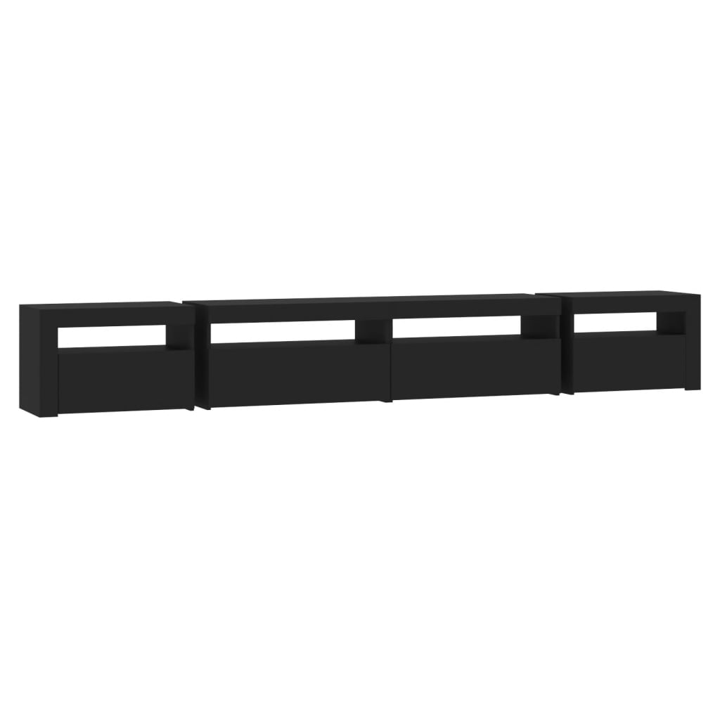 TV-Schrank mit LED-Leuchten Schwarz 270x35x40 cm