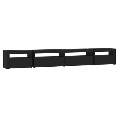 TV-Schrank mit LED-Leuchten Schwarz 270x35x40 cm