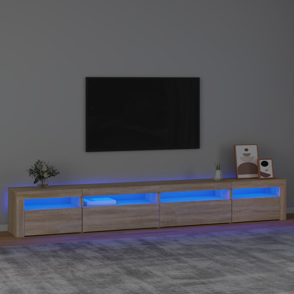 TV-Schrank mit LED-Leuchten Sonoma-Eiche 270x35x40 cm