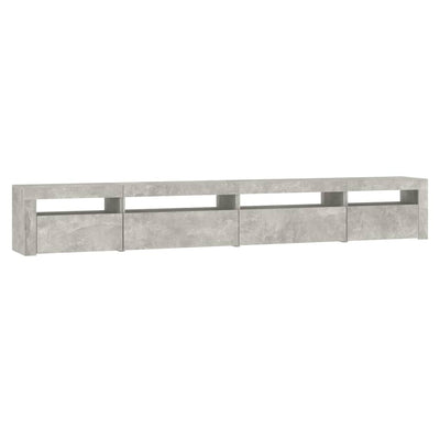 TV-Schrank mit LED-Leuchten Betongrau 270x35x40 cm