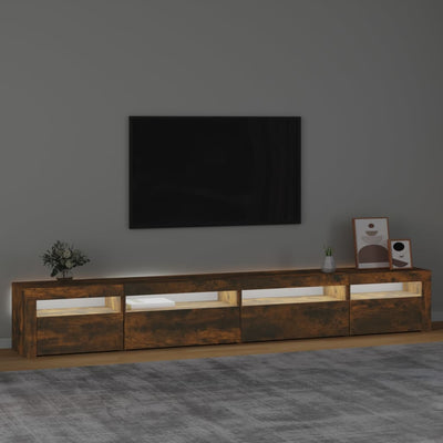 TV-Schrank mit LED-Leuchten Räuchereiche 270x35x40 cm