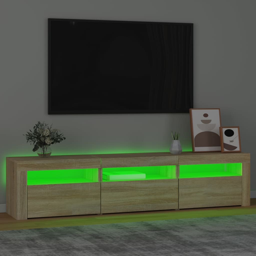 TV-Schrank mit LED-Leuchten Sonoma-Eiche 180x35x40 cm