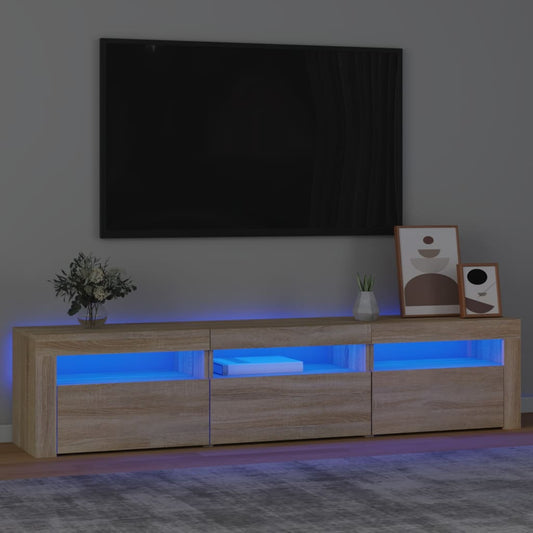 TV-Schrank mit LED-Leuchten Sonoma-Eiche 180x35x40 cm