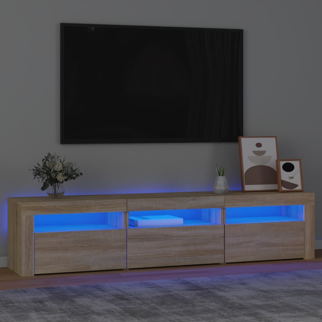 TV-Schrank mit LED-Leuchten Sonoma-Eiche 180x35x40 cm