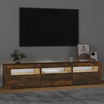 TV-Schrank mit LED-Leuchten Räuchereiche 180x35x40 cm