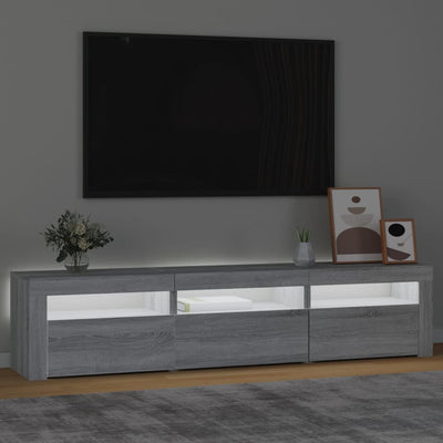 TV-Schrank mit LED-Leuchten Grau Sonoma 180x35x40 cm