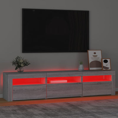 TV-Schrank mit LED-Leuchten Grau Sonoma 180x35x40 cm