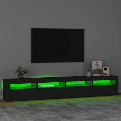 TV-Schrank mit LED-Leuchten Schwarz 240x35x40 cm