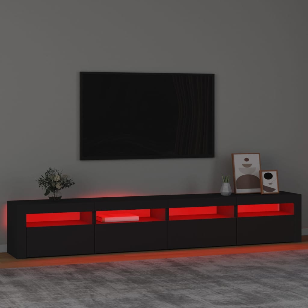 TV-Schrank mit LED-Leuchten Schwarz 240x35x40 cm