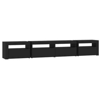 TV-Schrank mit LED-Leuchten Schwarz 240x35x40 cm