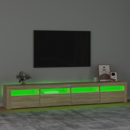 TV-Schrank mit LED-Leuchten Sonoma-Eiche 240x35x40 cm