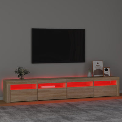 TV-Schrank mit LED-Leuchten Sonoma-Eiche 240x35x40 cm