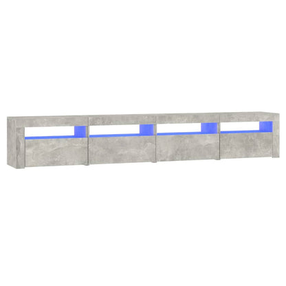 TV-Schrank mit LED-Leuchten Betongrau 240x35x40 cm