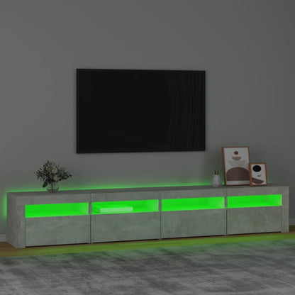 TV-Schrank mit LED-Leuchten Betongrau 240x35x40 cm