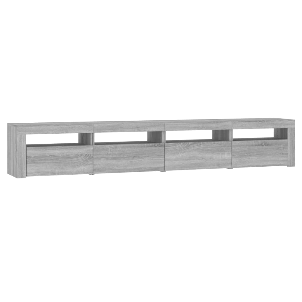 TV-Schrank mit LED-Leuchten Grau Sonoma 240x35x40 cm