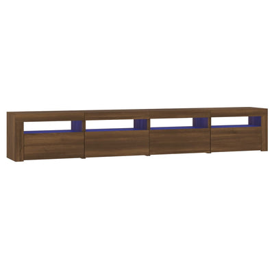 TV-Schrank mit LED-Leuchten Braun Eichen-Optik 240x35x40 cm