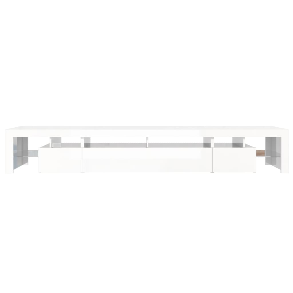 TV-Schrank mit LED-Leuchten Hochglanz-Weiß 260x36,5x40 cm