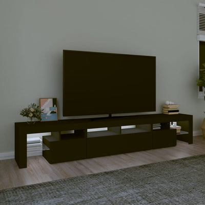 TV-Schrank mit LED-Leuchten Schwarz 230x36,5x40 cm