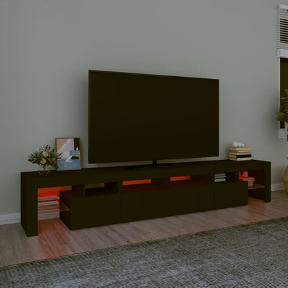 TV-Schrank mit LED-Leuchten Schwarz 230x36,5x40 cm