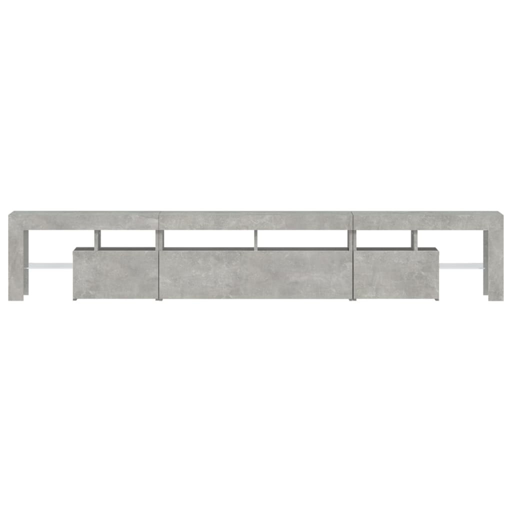 TV-Schrank mit LED-Leuchten Betongrau 230x36,5x40 cm