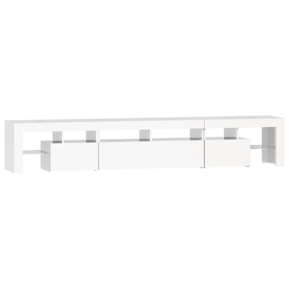 TV-Schrank mit LED-Leuchten Hochglanz-Weiß 230x36,5x40 cm