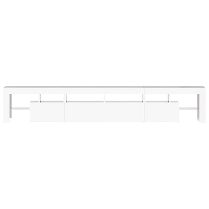 TV-Schrank mit LED-Leuchten Hochglanz-Weiß 230x36,5x40 cm