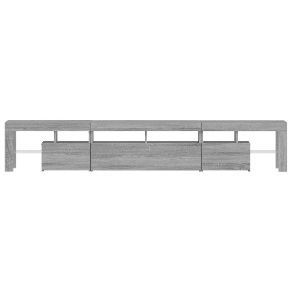 TV-Schrank mit LED-Leuchten Grau Sonoma 230x36,5x40 cm