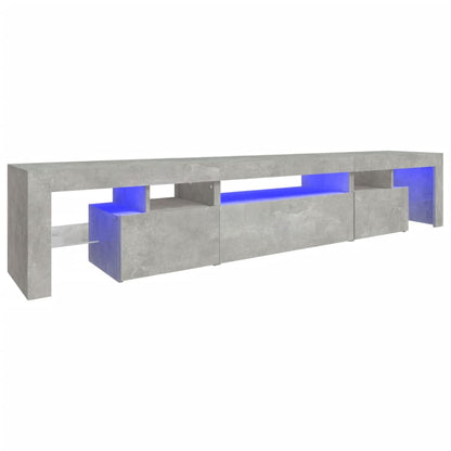 TV-Schrank mit LED-Leuchten Betongrau 215x36,5x40 cm