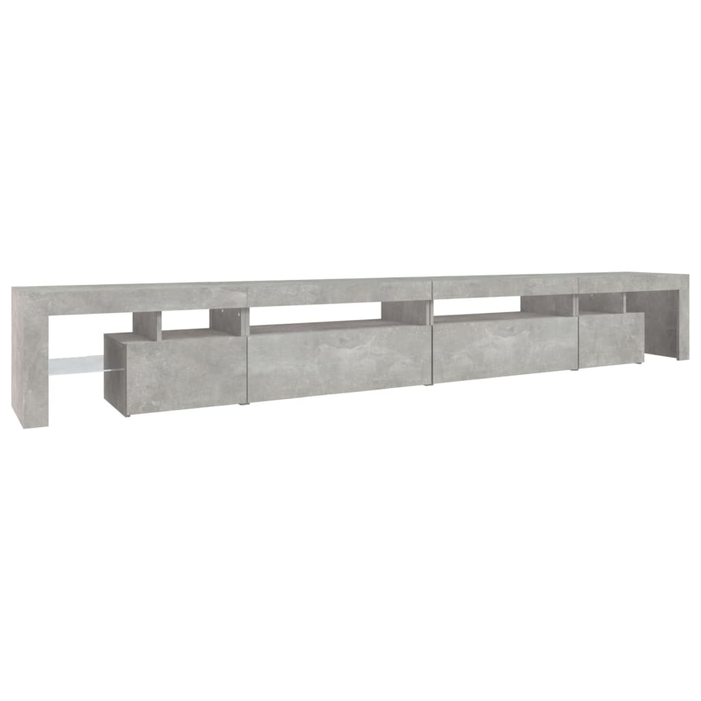 TV-Schrank mit LED-Leuchten Betongrau 290x36,5x40 cm