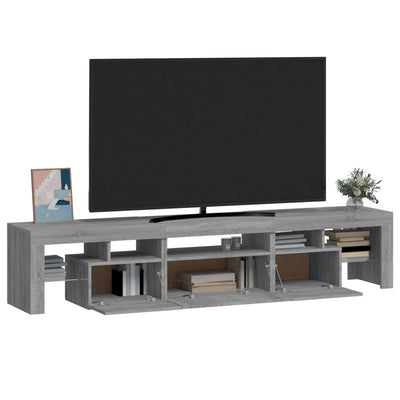 TV-Schrank mit LED-Leuchten Grau Sonoma 200x36,5x40 cm