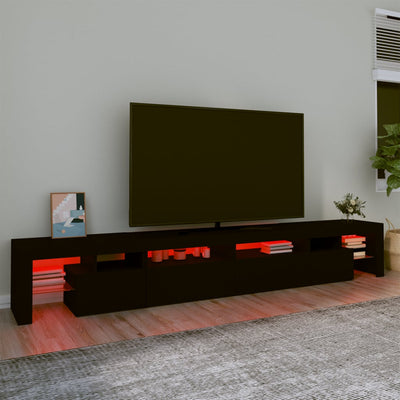 TV-Schrank mit LED-Leuchten Schwarz 260x36,5x40 cm