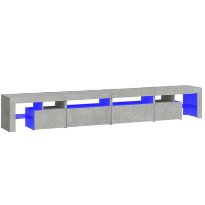 TV-Schrank mit LED-Leuchten Betongrau 260x36,5x40 cm