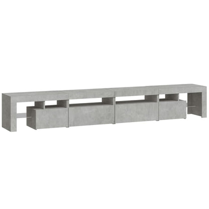 TV-Schrank mit LED-Leuchten Betongrau 260x36,5x40 cm