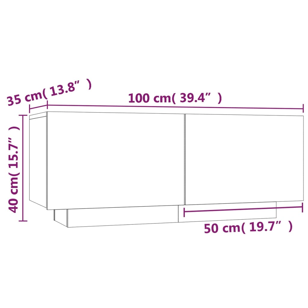 Nachttisch Grau Sonoma 100x35x40 cm Holzwerkstoff