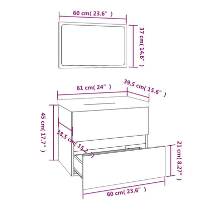 Badmöbel-Set Räuchereiche Holzwerkstoff