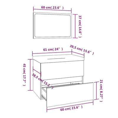 Badmöbel-Set Räuchereiche Holzwerkstoff