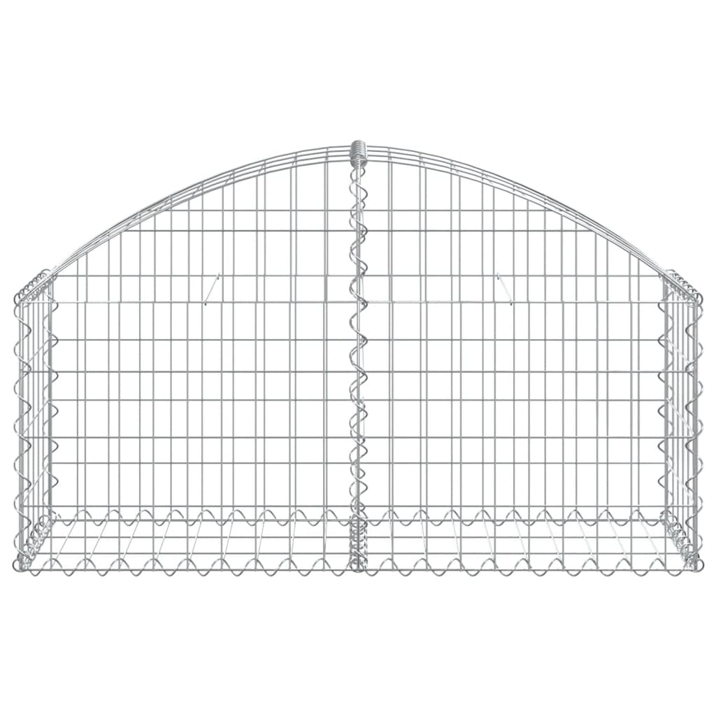 Gabione mit Hochbogen 100x30x40/60 cm Verzinktes Eisen