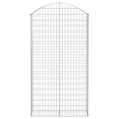 Gabione mit Hochbogen 100x30x180/200 cm Verzinktes Eisen