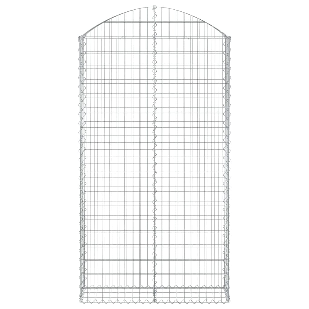 Gabione mit Hochbogen 100x30x180/200 cm Verzinktes Eisen