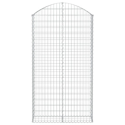 Gabione mit Hochbogen 100x30x180/200 cm Verzinktes Eisen