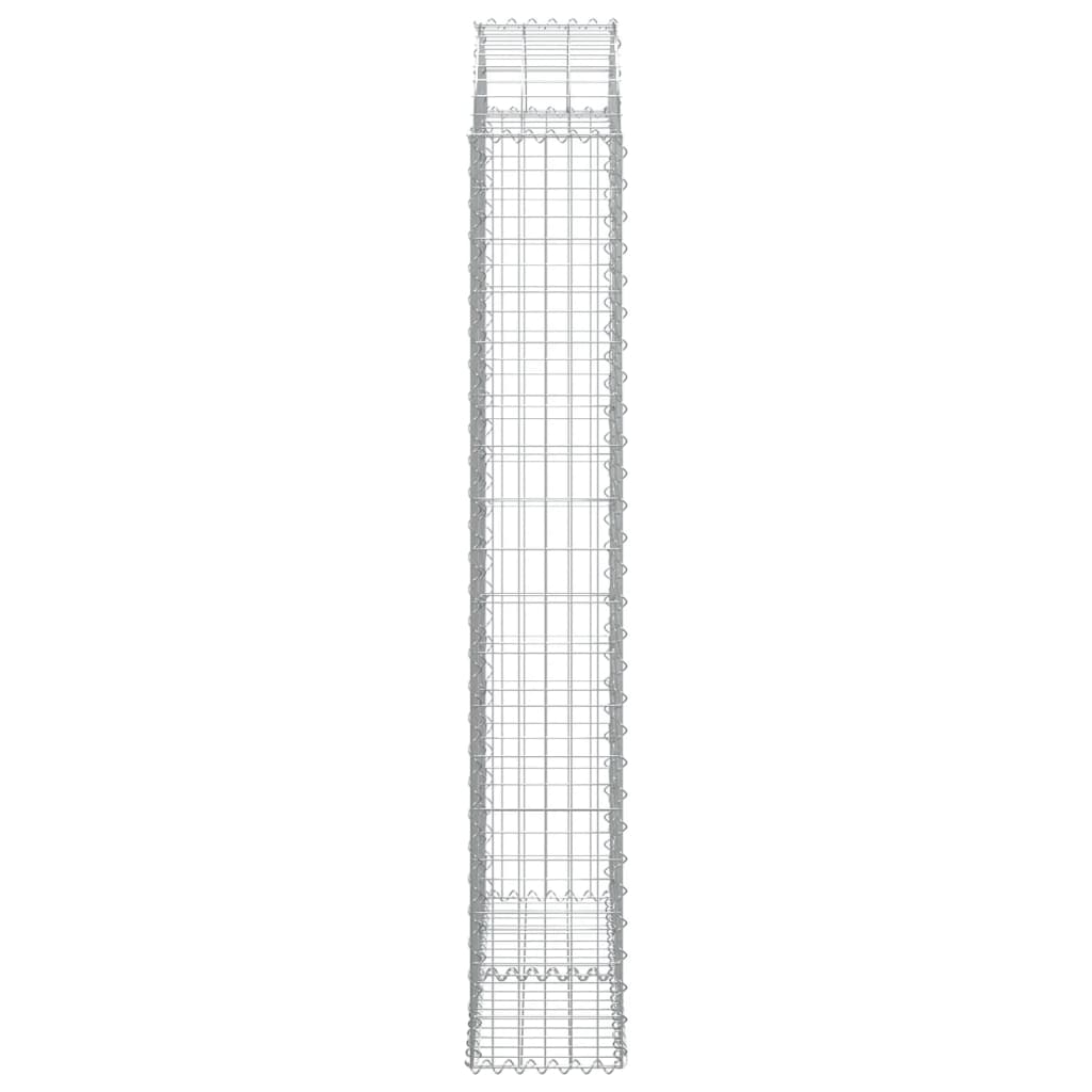 Gabione mit Hochbogen 100x30x180/200 cm Verzinktes Eisen