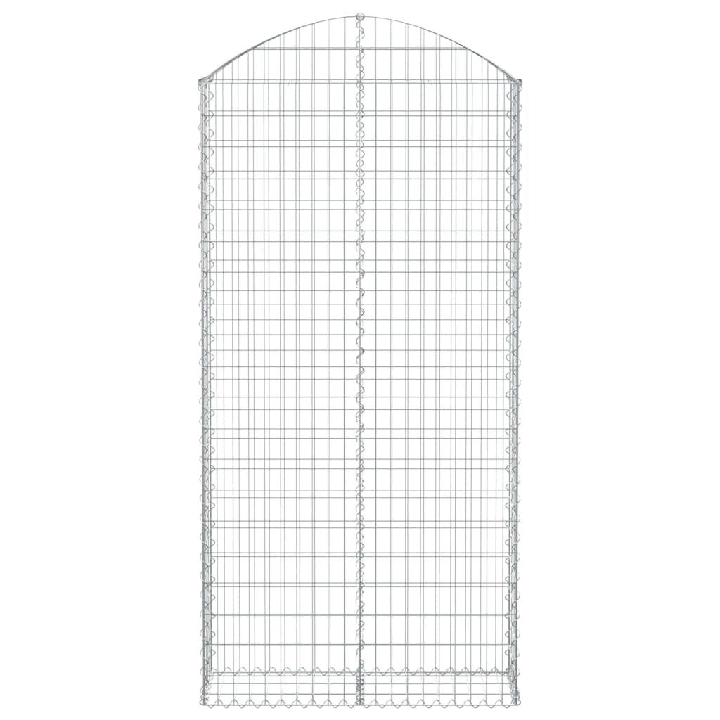 Gabione mit Hochbogen 100x30x200/220 cm Verzinktes Eisen