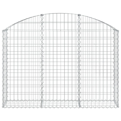 Gabione mit Hochbogen 150x30x100/120 cm Verzinktes Eisen