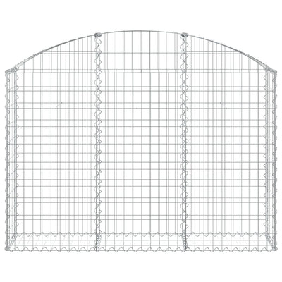 Gabione mit Hochbogen 150x30x100/120 cm Verzinktes Eisen