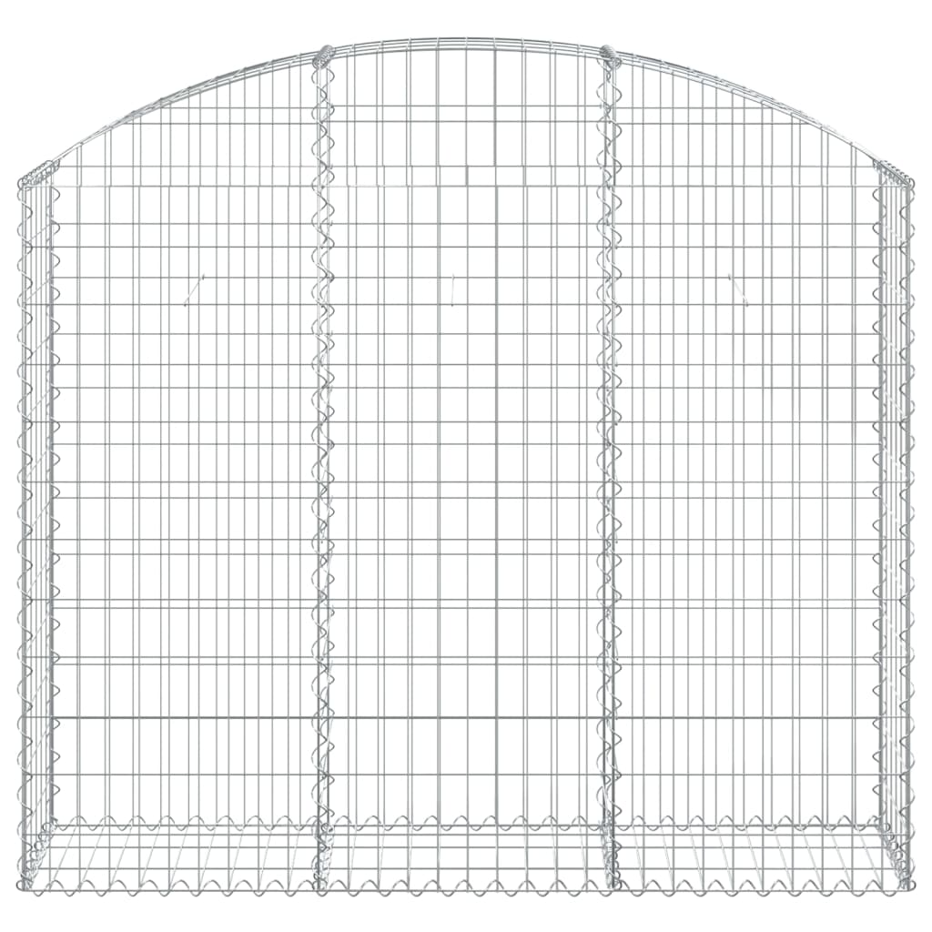 Gabione mit Hochbogen 150x30x120/140 cm Verzinktes Eisen