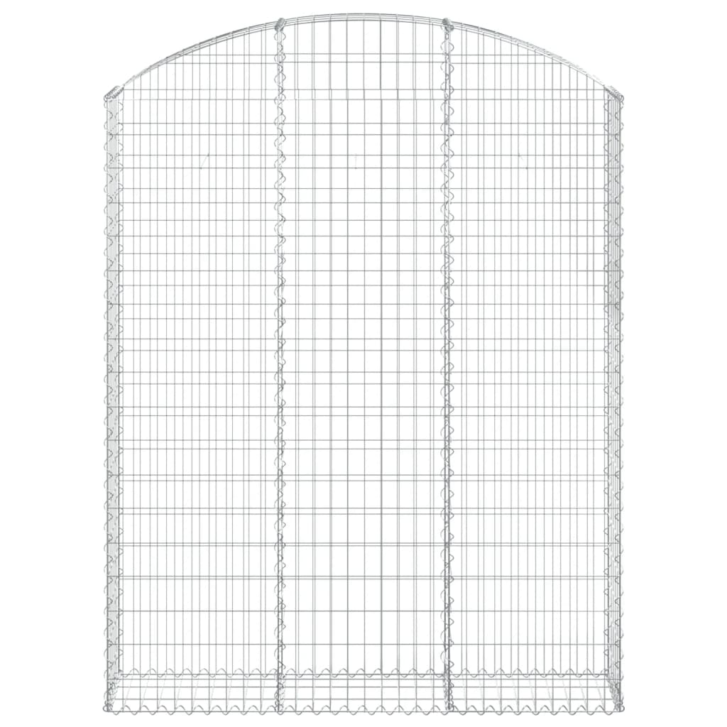 Gabione mit Hochbogen 150x30x180/200 cm Verzinktes Eisen